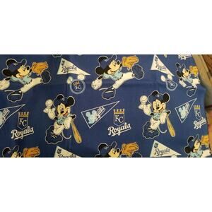 Kansas Royals Mickey Mouse Cotton Fabric Fat Quarter 22" x 18" LB